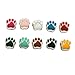 Julie Wang 80pcs Mixed Enamel Cat Dog Paw Footprint Beads for European Charm Bracelet 11x11mm