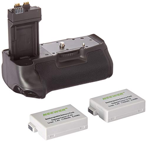 Neewer Pro Battery Grip (Replacement for BG-E8) for Canon EOS 550D/600D/650D/700D Rebel T2i/T3i/T4i/T5i + 2 7.4V 1140mAh LP-E8 Replacement Battery