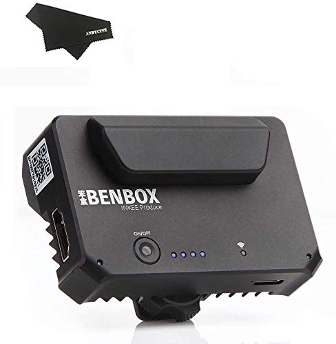 INKEE Benbox Wireless Video Transmitter,5.8G WIFI Image Live Transmitter to 3 Devices Built-in Cold Shoe, 1080p HDMI, 300ft/100m Range, Supports Android/iOS/Windows/Mac