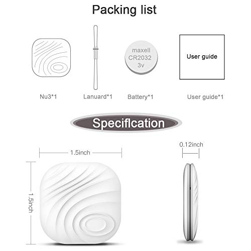Smart Key Finder Anti-Lost Tracker - Evershop Bluetooth Tracker GPS Locator Wallet Phone Key Anti-Lost Bidirectional Alarm Reminder for Phone, Pets, Keychain, Wallet,Luggage