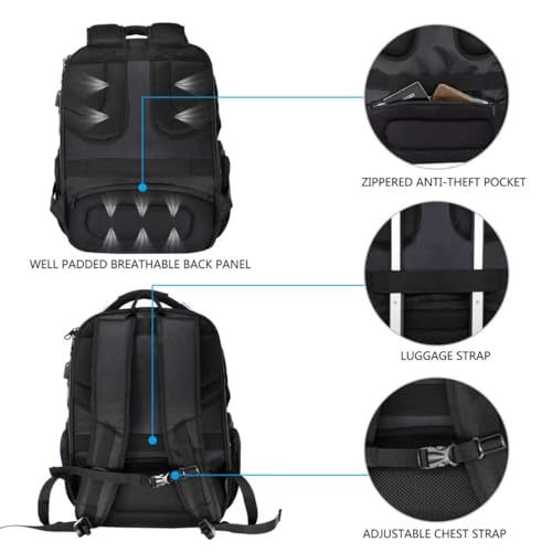 KROSER Travel Laptop Backpack Heavy Duty Computer Backpack with Hard Shell Saferoom RFID Pockets Water-Repellent Business College Daypack Stylish School Laptop Bag for Men/Women