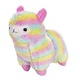 Transer Cute Llama Rainbow Alpaca Llama Rainbow Alpaca Stuffed Plush Doll Gifts (Colorful)