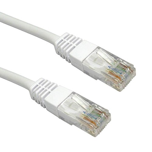 10' FT CAT5e Patch Cord Cable White UL Gold Plated RJ45 24 AWG Copper TIA/EIA UTP Molded End Connector 350 MHz RJ45 Jumper Ethernet Data Phone Audio Signal Communication Network Distribution