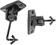 VideoSecu One Pair Black Univaersal Satellite Speaker Mount Bracket for Wall and Ceiling, fits Keyhole and thread hole with 1/4 20 threads, 4mm and 5mm 1ST