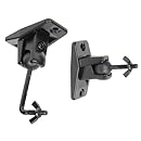 VideoSecu One Pair Black Univaersal Satellite Speaker Mount Bracket for Wall and Ceiling, fits Keyhole and thread hole with 1/4 20 threads, 4mm and 5mm 1ST