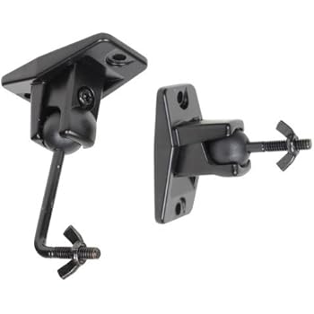 VideoSecu Speaker Wall Ceiling Mount Bracket One Pair for Universal Satellite, fits Keyhole and Thread Hole with 1/4 20 Threads, 4mm and 5mm Black 1ST