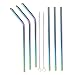 Stainless Steel Straws Iridescence Colors, Fits 30 oz Tumbler, Extra Long Reusable Ecofriendly (30oz, Straight 3 Bend 3)