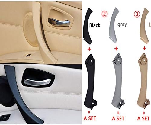 Dunnomart Car Inner Handle Interior Door Panel Pull Trim Cover Gray Beige Black Left Right