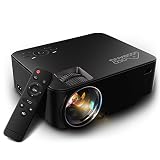 Video Proyector 1080P HD, GooBang Doo T20 Multimedia Portátil Mini Entretenimiento en Casa LED LCD Proyector 1500 Lúmenes 800x480p Apoyar PC Laptop PS4 XBOX DVD y Android TV Box etc, Negro