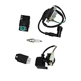 CNCMOTOK CDI Box Ignition Coil 5 Pin Regulator Rectifier Relay Spark plug For Kazuma Meerkat 50cc Falcon 70cc 90cc 110cc Taotao Roketa Coolster 110CC ATV 3050B X15 X 18 R Nitro X19 SSR Pocket Bike