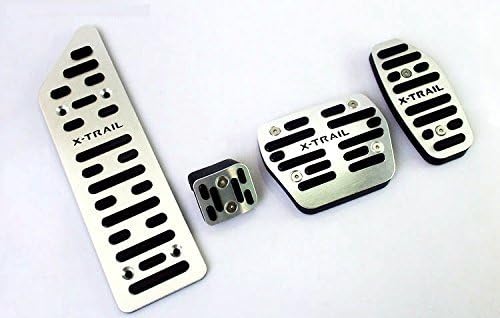 dilei Aluminum AT Gas Brake Pedal Foot Rest Pedals Pads for Nissan X-Trail 2014 2015(stripe)