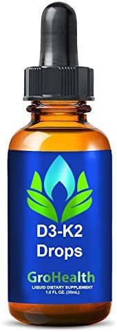Vitamin D3+K2 Liquid Drops - Vitamin D3 with K2 - MK4 - Non GMO - All Natural - 1 OZ - Great Taste