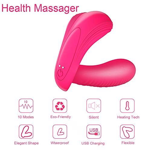 Heating Vibrating Wand Massager Wireless Mini Whisper Quiet, USB Rechaegeable 10 Vibration Personal Massager Deep Waterproof Body Massage for Bedroom, Patio, Garden, Gate, Yard or Party
