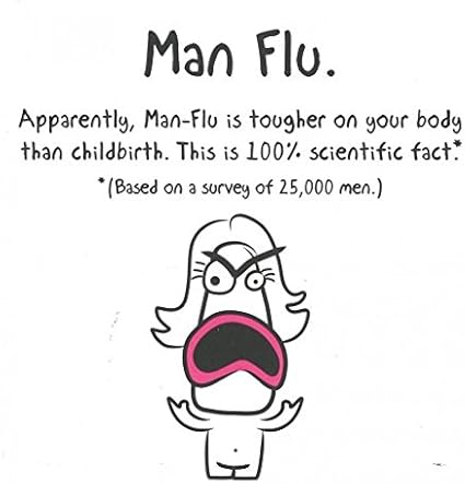 L Homme La Grippe Plus Que L Accouchement Vierge Funny Carte D Anniversaire Amazon Fr Fournitures De Bureau
