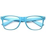 zeroUV - Retro Party Super Neon Color Horn Rimmed Style Eyeglasses Clear Lens Glasses