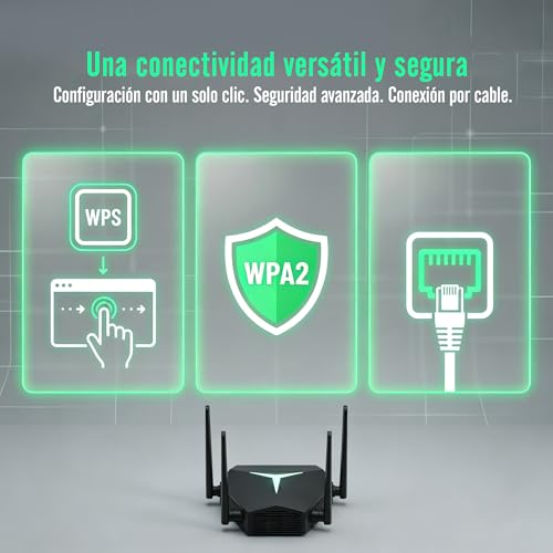 WiFi Repeater AC1200 1200Mbps, 1115㎡ Wide Coverage WiFi Extender, Supports 100+ Devices Simultaneously, 4 Antennas MIMO Technology & Ethernet Port