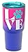 Kodi Lifestyle Collection 30 Ounce Large|Paw Love Dog and Cat Stainless Steel Travel Tumbler|Hot and Cold|Temperature Retention|Ombre Dipped Pink and Purple|Teal Lid for Straw|Dog Cat Mom Lover Rescue