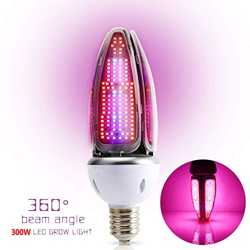 Waterproof 300W LED Grow Light Bulb Full Spectrum,Plant Light for Indoor Plant, 360 Degree Lighting with 480Leds, Plant Lamp for Indoor Garden Greenhouse Hydroponics Grow Tent, E39/E40 Mogul Base - Thumbnail 3