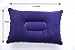 Super-Comfy 2 Pack Small Inflatable Travel Pillow Lumbar Support Flocked Velvet-Touch Navy Blue