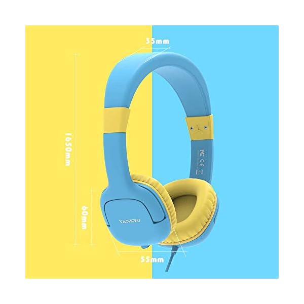 VANKYO-Kids-Headphones-Children-Headphone-Over-Ear-Wired-Headset-Volume-Limited-and-Sharing-Function-Child-Earphones-Foldable-Headphones-35mm-Jack-with-Mic-for-Phones-Tablets-MP4-Pink VANKYO Kids Headphones, Children Headphone Over Ear, Wired Headset Volume Limited and Sharing Function Child Earphones…