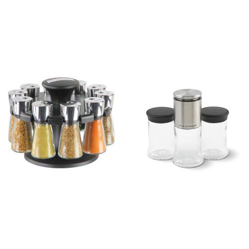Cole & Mason Hudson Herb and Spice Rack 10Jar Filled Carousel with