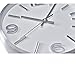 Bernhard Products Wall Clock 10 Inch Modern Silver Round Elegant Metal Quality Quartz, Silent Non Ticking Battery Operated Home Office Clock with 3D Numbers (10 Inch)