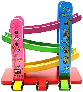 Wooden Racetrack Mutiple Ramps for Toddlers and Kids - Great Activity for Boys and Girls, Light and Portable Enough as a Travel Toy. Multiple Ramps