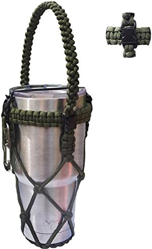 Paracord Bottle Carrier (Crafted Net and Handle ), For 20 oz/30 oz YETI, RTIC, OZARK, TRAIL, GUS, SIC any Mug That in a Similar (30 oz)