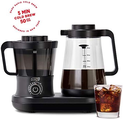 Dash Dcbcm550Bk Cold Brew Coffee Maker With Easy Pour Spout 42 Oz 15 L Carafe Pitcher Black