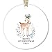DIGIBUDDHA Baby Girl's First 1st Christmas Ornament Gift Cute Deer Fawn Baby Shower Holiday Gift New Parents Mommy & Daddy Infant Daughter Keepsake Present 3