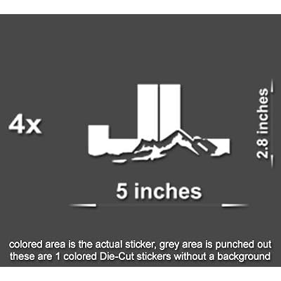 4x Jeep JL Rock Crawler Decal Sticker Wrangler Rubicon window laptop Red