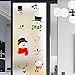 Monoche Waterproof Christmas Windows Stickers Snowman Smiling Removable Perfect for Living Room Bedroomthumb 1