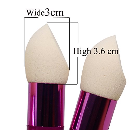 Scala Foundation Makeup Sponge Eco Blender Beauty Cosmetics Egg Puff Make Up Sponge Brush (3pcs Green+Rose+Brown)
