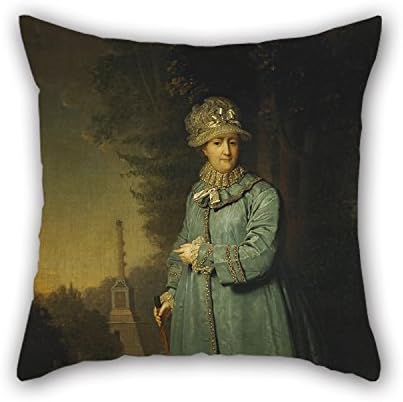 Artistdecor Oil Painting Vladimir Borovikovskiy - Ð•ÐºÐ°Ñ‚ÐµÑ€Ð¸Ð½Ð° II Ð½Ð° Ð¿Ñ€Ð¾Ð³ÑƒÐ»ÐºÐµ Ð² Ð¦Ð°Ñ€ÑÐºÐ¾ÑÐµÐ»ÑŒÑÐºÐ¾Ð¼ Ð¿Ð°Ñ€ÐºÐµ Cushion Cases ,best For Deck Chair,home,christmas,valentine,s