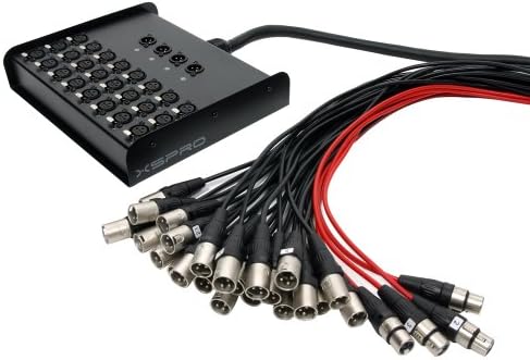 XSPRO 24 X 4 Channel 50' Pro Audio Low Profile Stage Box Snake Cable