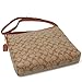 Coach Women's Signature File Messenger Cross-Body Bag, Khaki Saddle, One Size
