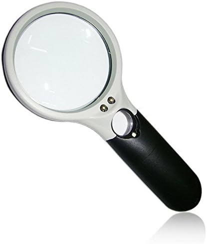 LED Magnifying Glass with Light, 3X 45X Portable Lightweight Lighted Magnifier Glass, Battery-Powered Magnified Glass for Seniors Reading Hobbies StampsCrafting Jewelry Watch and Computer Repair