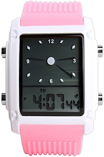Womens Fashion Casual Colorful Sport Chronograph Waterproof LED Digital Watches Pink
