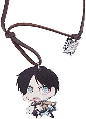 Everything MaryAttack on Titan Eren Wooden Chibi and Dual Wing Pendant Necklace