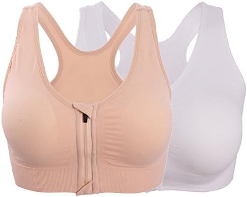 Henny Rue Women's Front Zipper Closure Sports Bra Padded Workout Yoga Bras