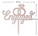 Engaged Cake Topper- Engagement Wedding Party Decorations (Rose Gold)
