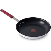 T-fal Professional VX3 Brushed Nonstick Fry Pan with Stainless Steel Handle 12 Inch, Oven Broiler Safe 400F, Cookware, Pots a
