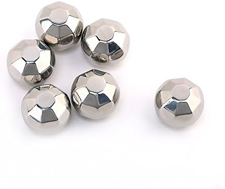 The Ideal Company 6 Pcs Stainless Steel Octogon Sphere Ice Cube for Wine Wiskey Liquor