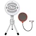 Blue Microphones Snowball iCE Versatile USB Microphone - White (Snowball iCE) with Universal Pop Filter Microphone Wind Screen with Mic Stand Clip