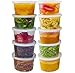 Deli Containers with Lids, 16 oz. Leakproof - Pack of 40 Plastic Microwaveable Clear Food Storage Container BPA Free, Premium Quality - by DuraHome primary