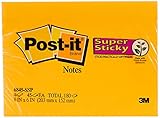 Post-it Super Sticky Notes, Bright Neons, Call out Important Information, Recyclable, 6 in. x 8 in, 4 Pads/Pack, 45 Sheets/Pad (6845-SSP)