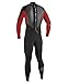 O'Neill Youth Reactor 3/2mm Back Zip Full Wetsuit, Black/Red/Graphite, 4