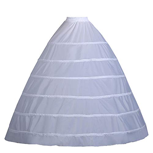 Fair Lady Women's 6 Hoops Wedding Petticoat Underskirt White Floor Length Ball Gown