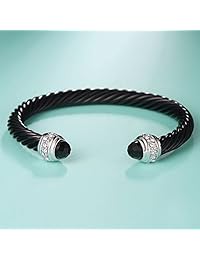 uny marca de joyería de moda negro cable de alambre CZ antiguo elegante hermosa pulsera San Valentín Regalo para el día de la madre