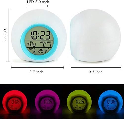 ROYEO Kids Alarm Clocks, Digital Wake Up Clock with 7 Colors Changing Night Light & 6 Optional Alarm Nature Sounds - Image 4